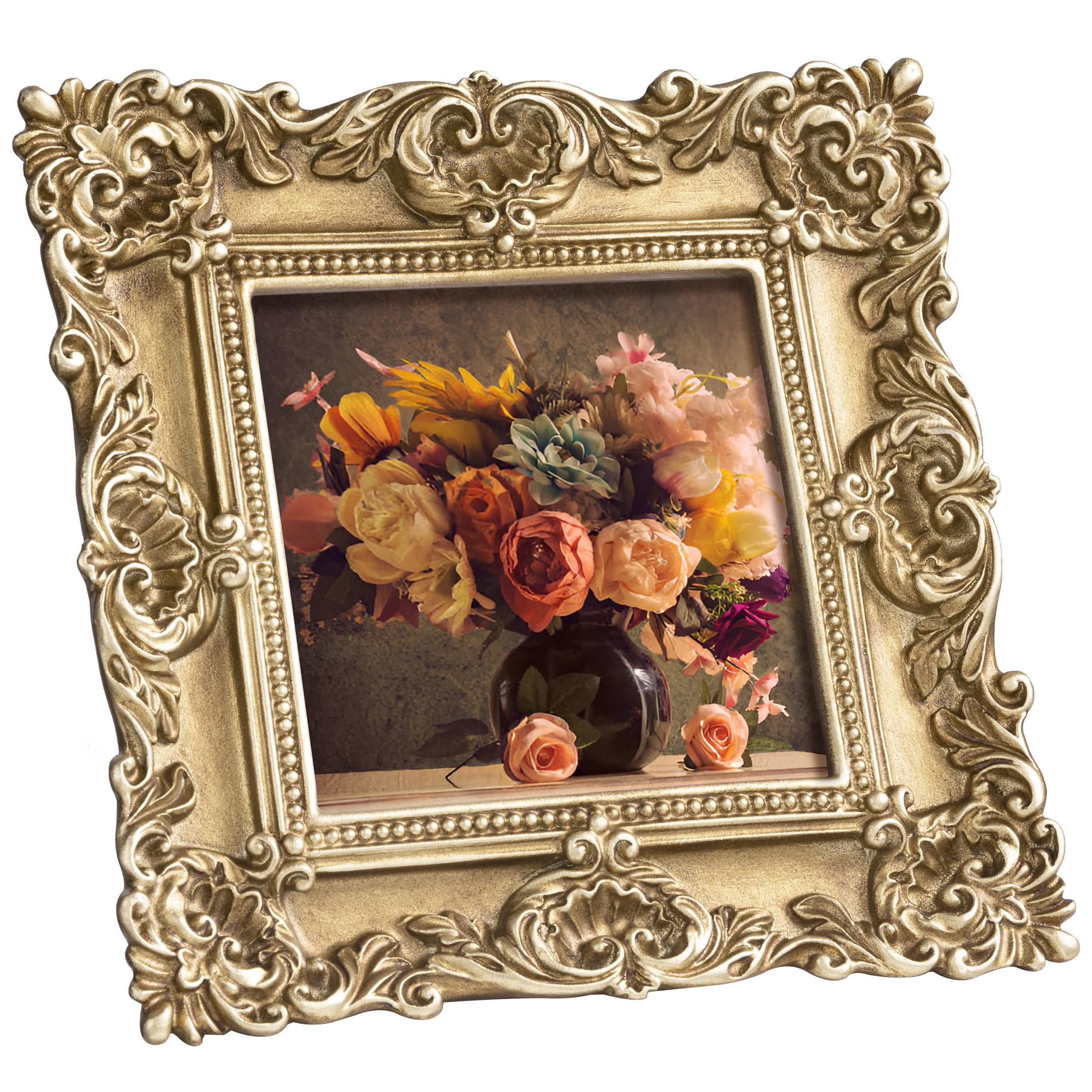 Amazon.com - eletecpro 4x4 Vintage Picture Frame with Real Glass