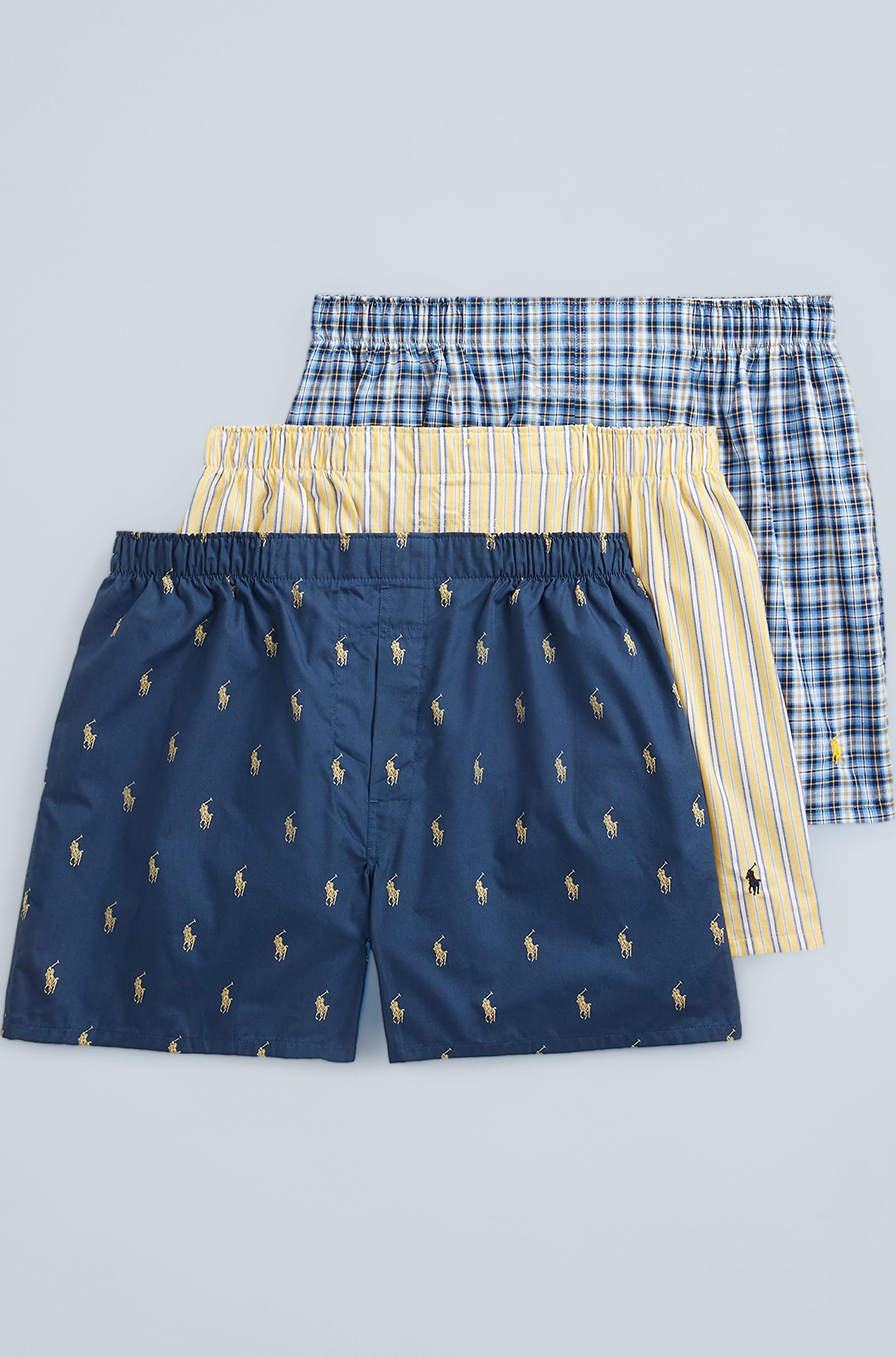 Men's Classic Fit Cotton Woven Boxers 3-Pack