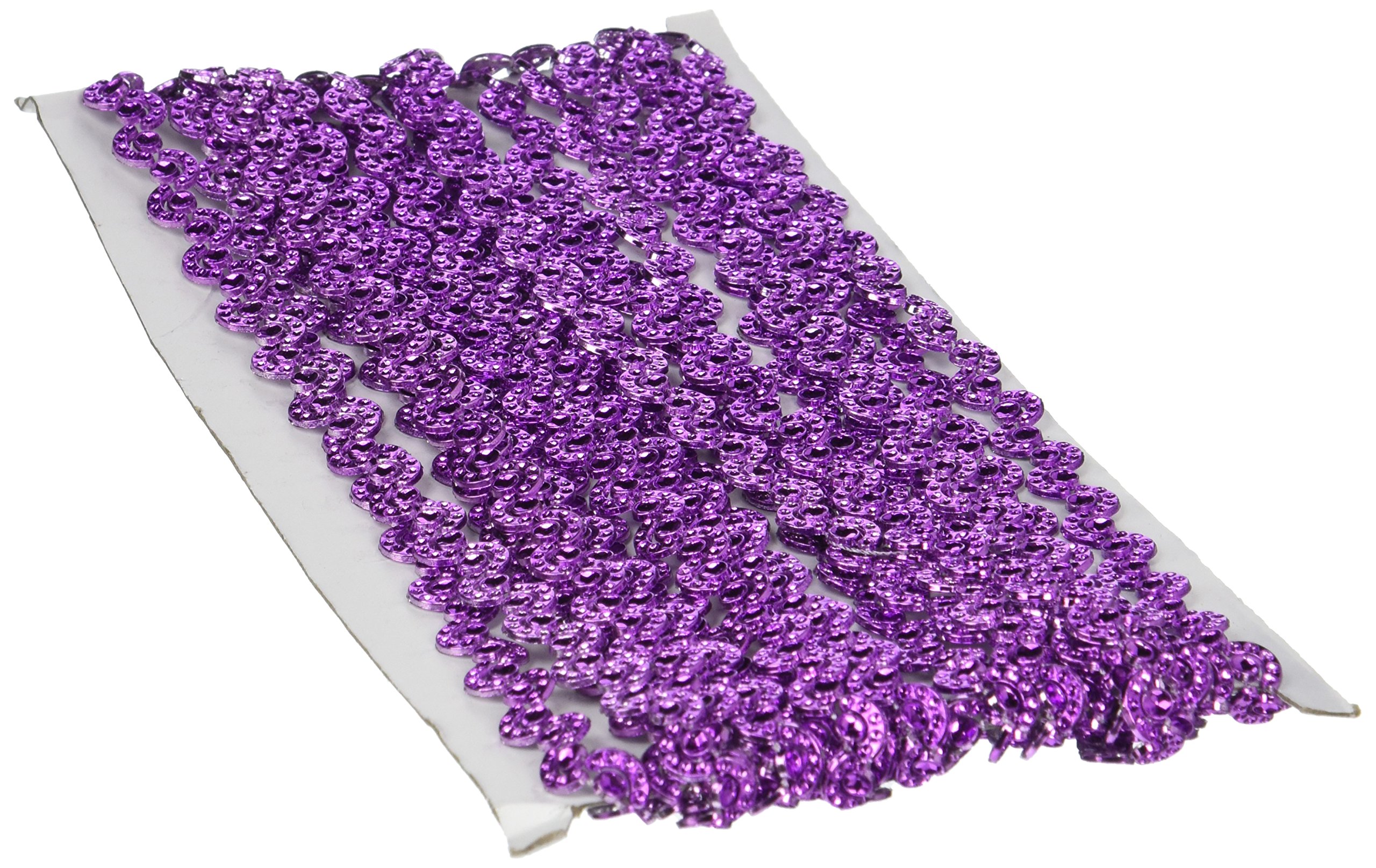 Homeford Firefly Imports Purple Wave Rhinestone Trim Strand, 7mm, 10 Yards