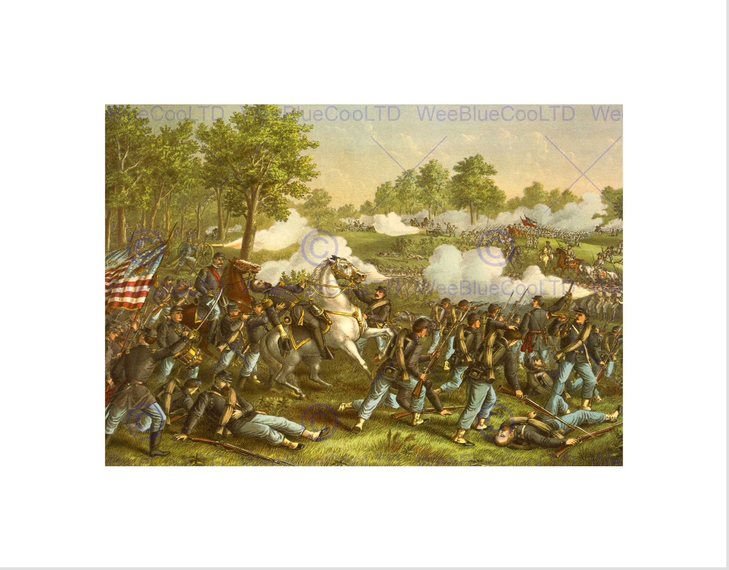 Wee Blue Coo WAR AMERICAN CIVIL BATTLE WILSON CREEK USA NEW FRAMED ART PRINT MOUNT B12X11976