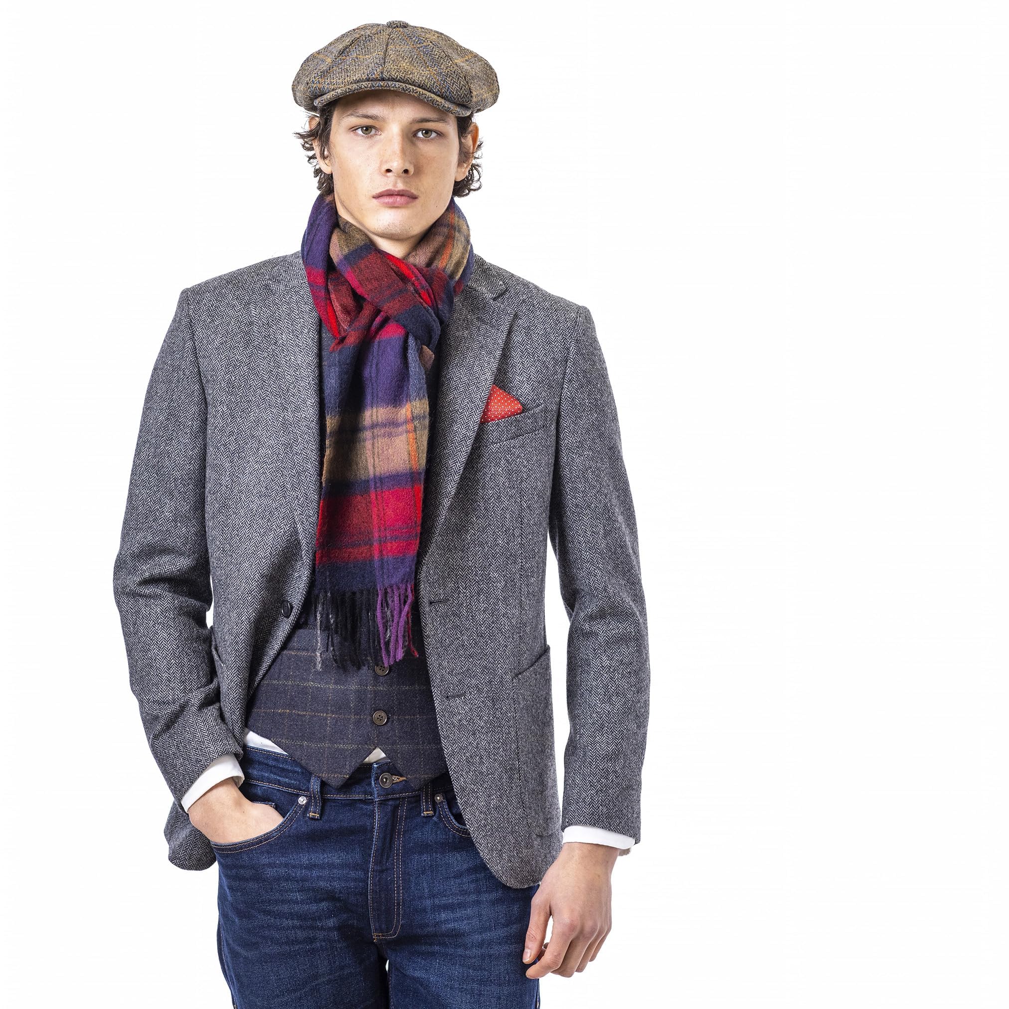 Heritage Red/Gold Traditions - Navy Check Scarf