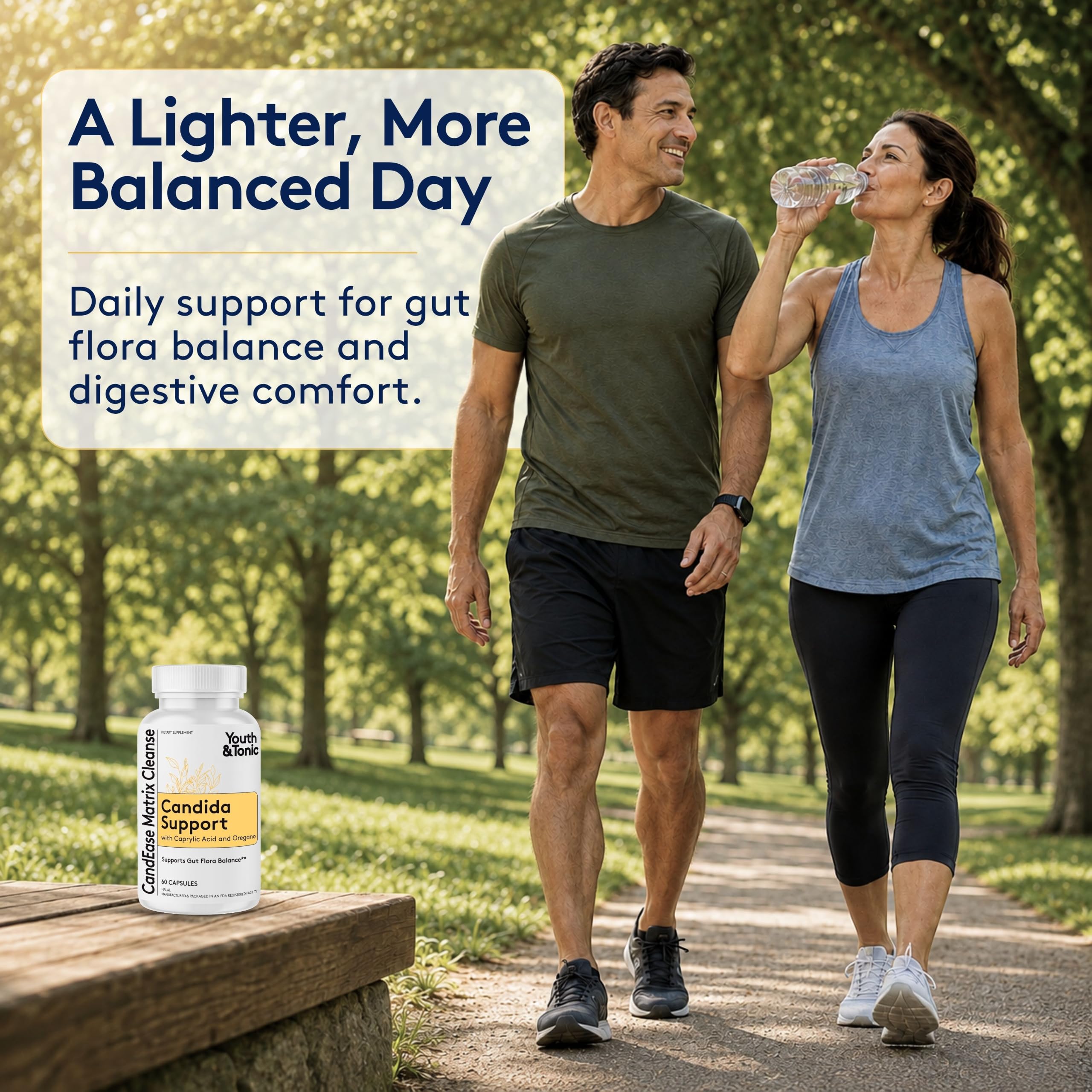 Youth & Tonic Candida Support, Balance, Caprylic Acid & Oregano 60 Capsules — Amazon image 3