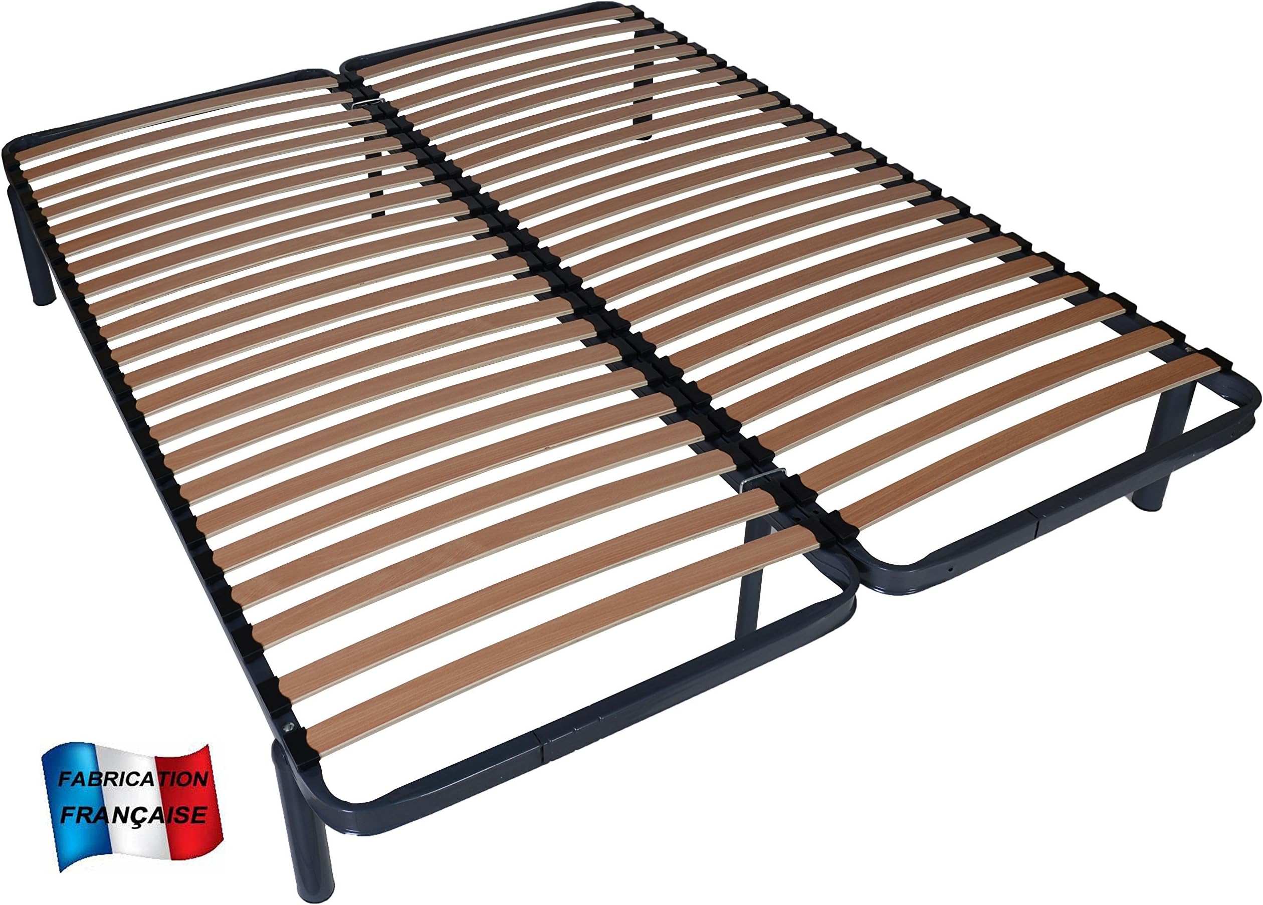 Slatted Bed Frame 2 x 80 x 200 cm (160 x 200 cm) + Legs