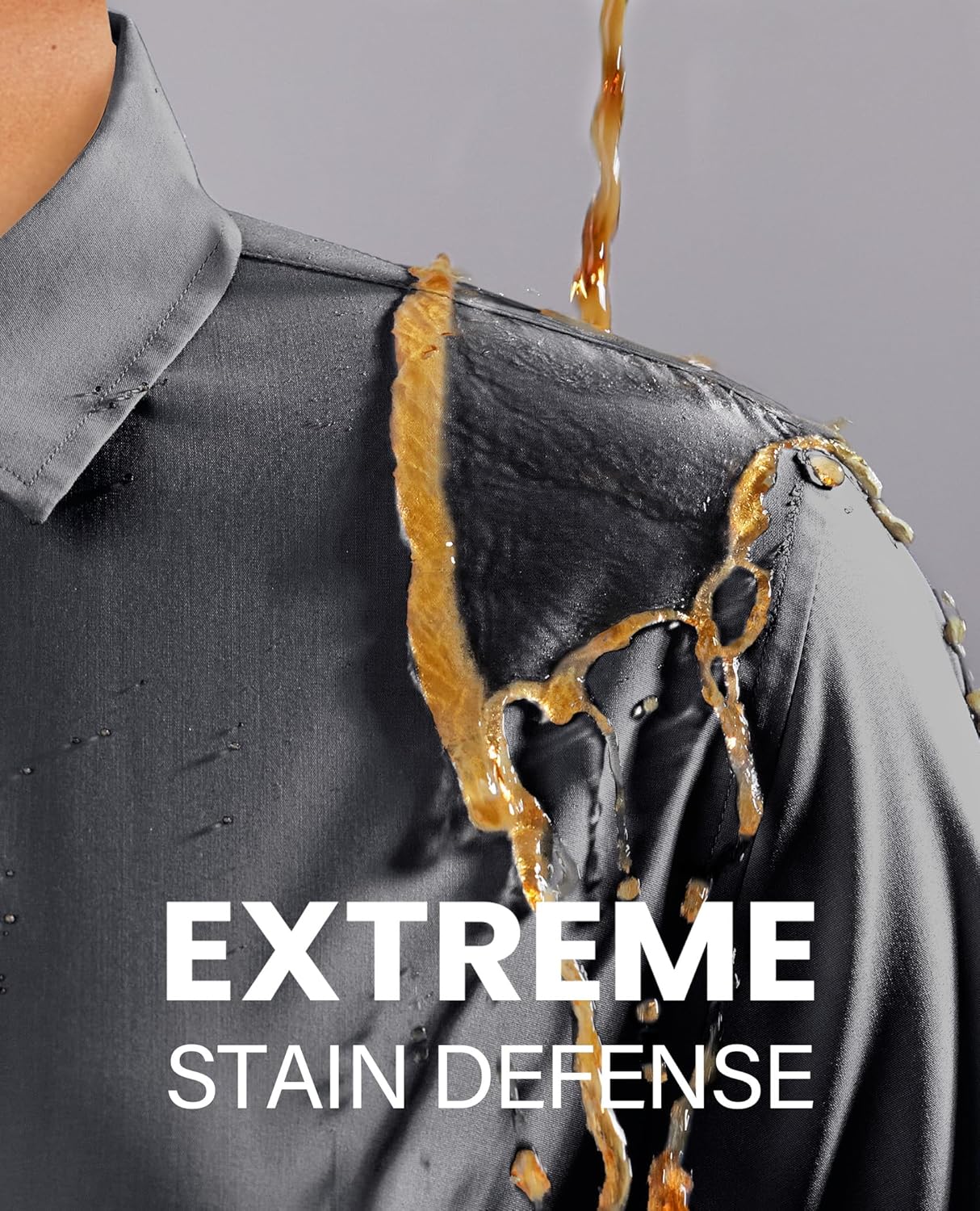 siliteelon Womens Stain Shield Dress Shirts Wrinkle Free Short Sleeve Solid Tops Blouses Button Down Shirts - Image 4