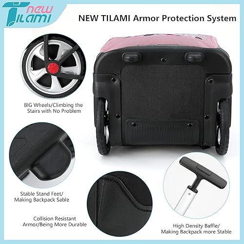Miniatura 4 de NEW TILAMI Mochila con ruedas de 19 pulgadas con bolsa de almuerzo para niñas y niños, mochila para laptop con ruedas, bolsa de mano duradera para
