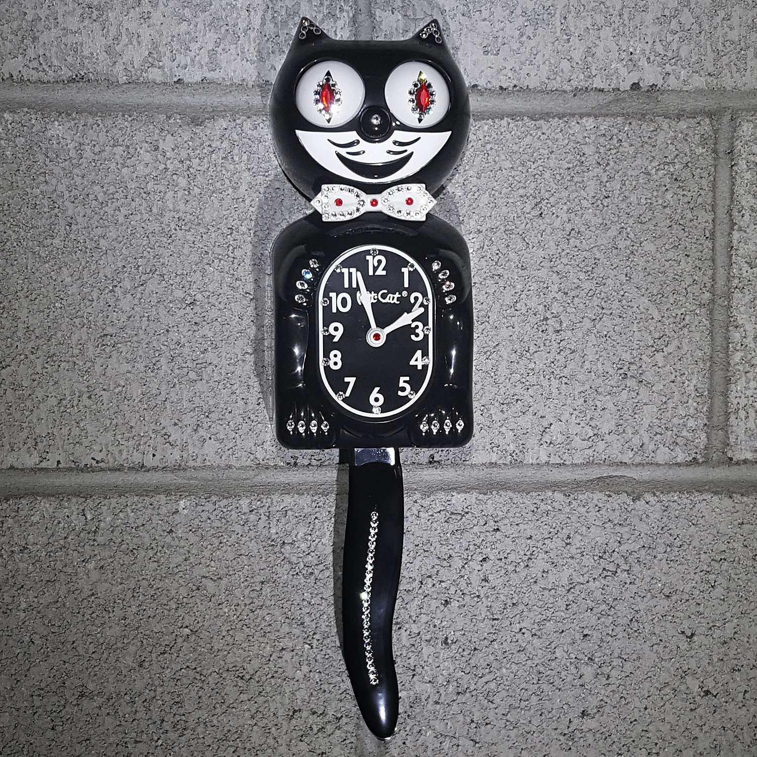 KIT-CAT CLOCK 新品　掛け時計　kit cat klock Amazon.com: Black Official Kit Cat Clock Jeweled : Home & Kitchen