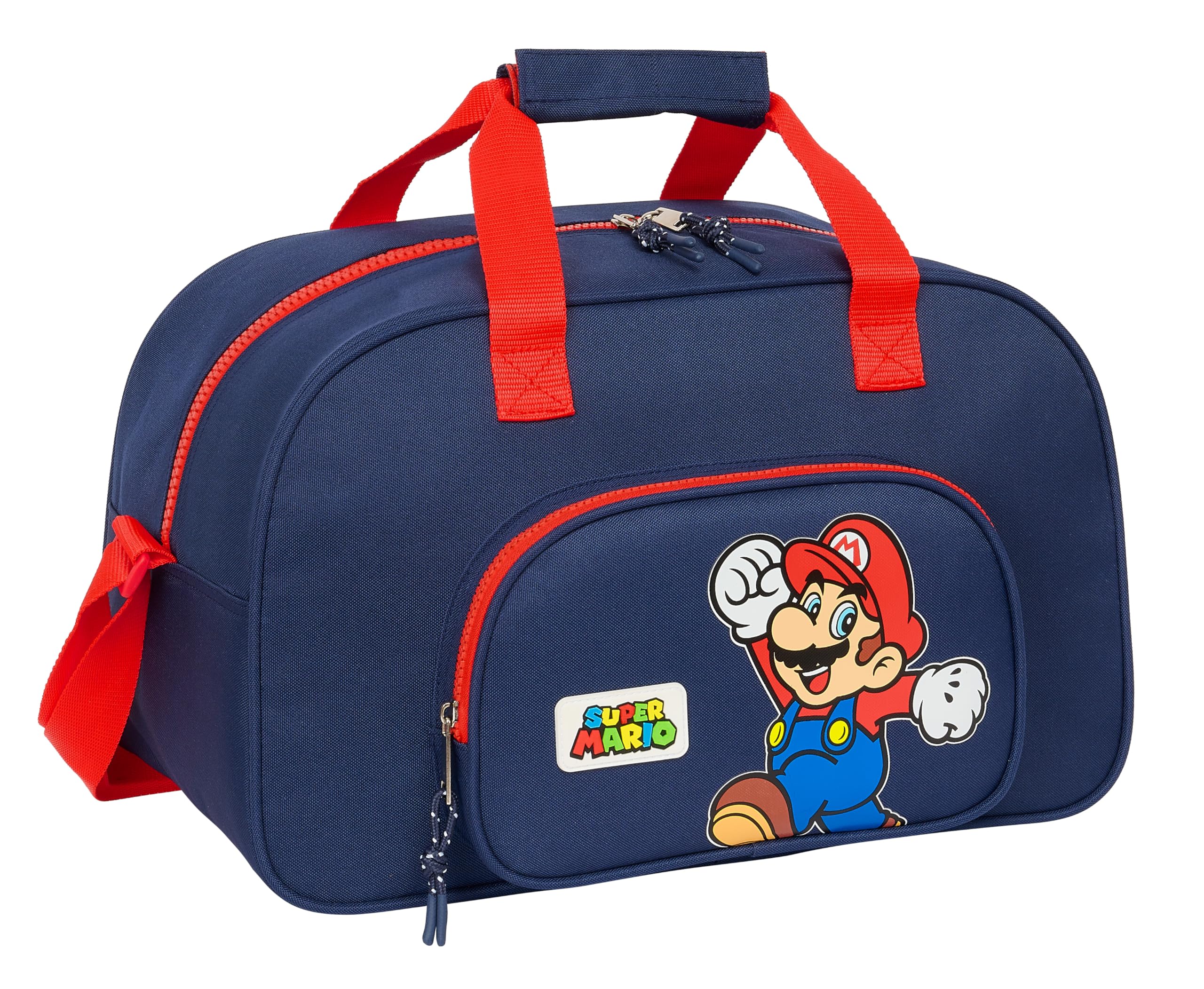 Super Mario World - Bolsa de Deporte, Mochila, Ideal para Niños de Diferentes Edades, Cómoda y Versátil, Calidad y Resistencia, 40x23x24 cm, Color Azul Marino