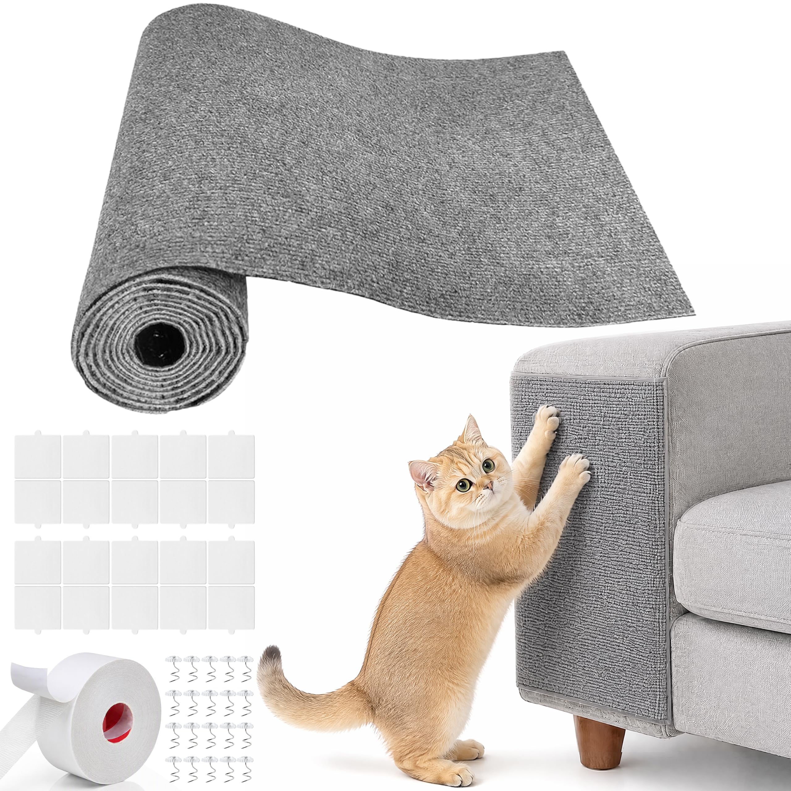 GwaOery Cat Scratching Mat DIY Trimmable Climbing Wall Scratcher Protector
