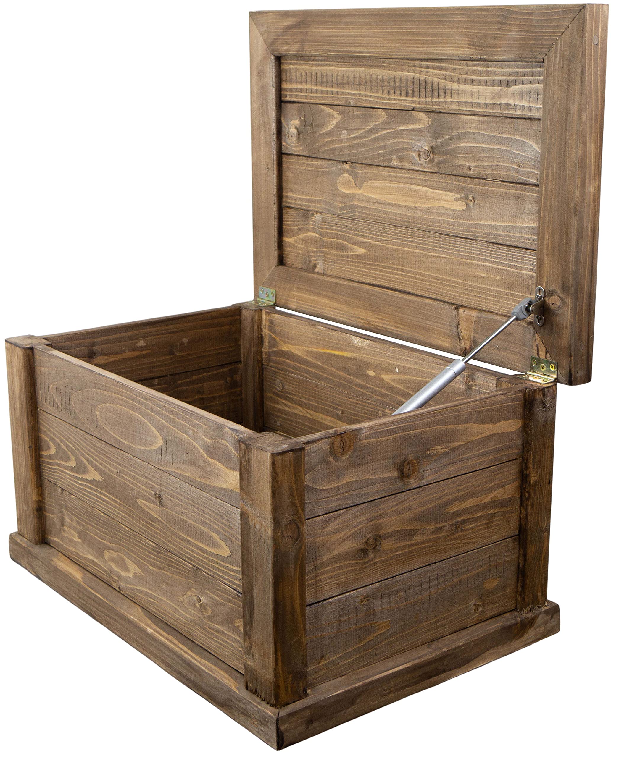 Kistenkolli Altes Land Massive Holztruhe mit Deckel und Schließzylinder Aufbewahrungsbox Hochzeitskiste Holz Truhe groß Maße 60x40x34cm Art: UK (braun)