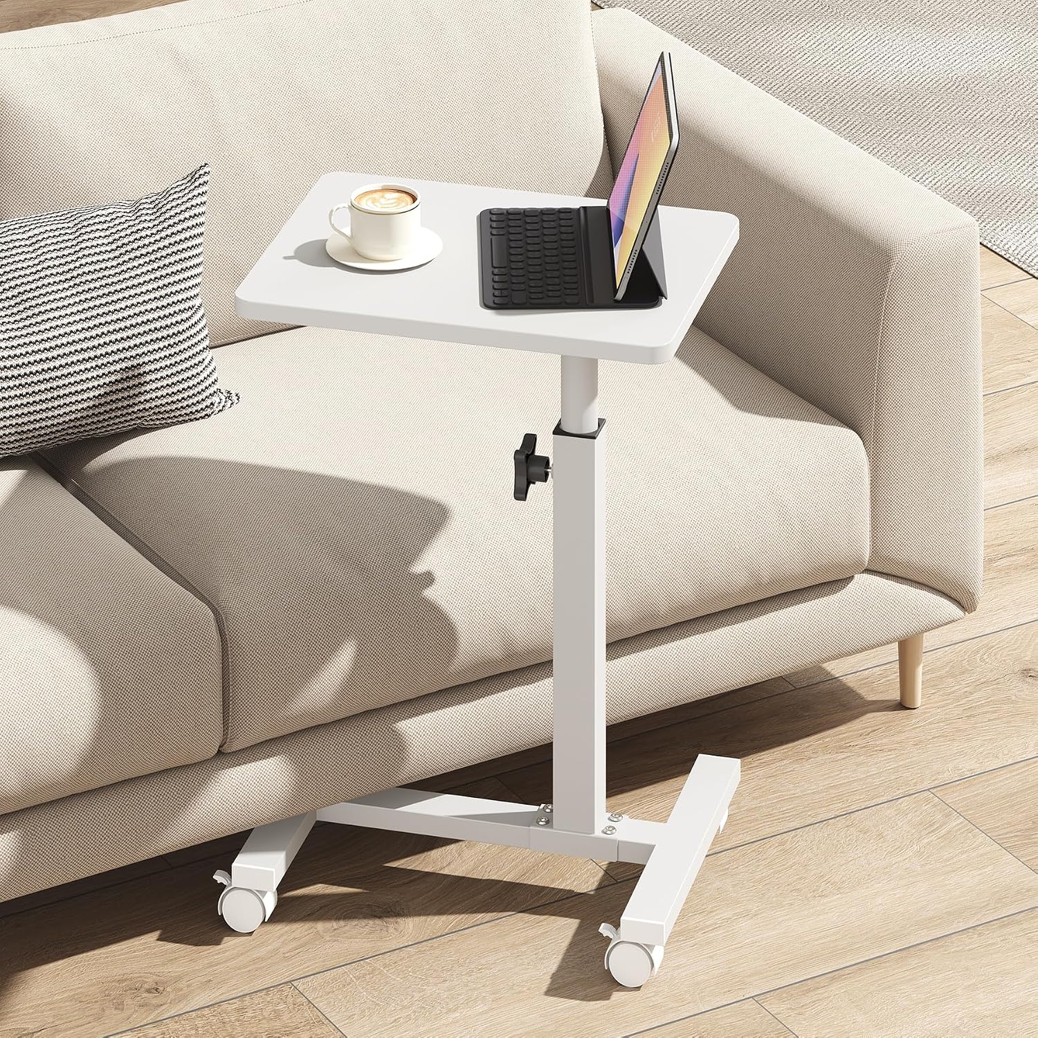 TUTOTAK C Table End Table Adjustable Height, TV Tray Table for Small Spaces