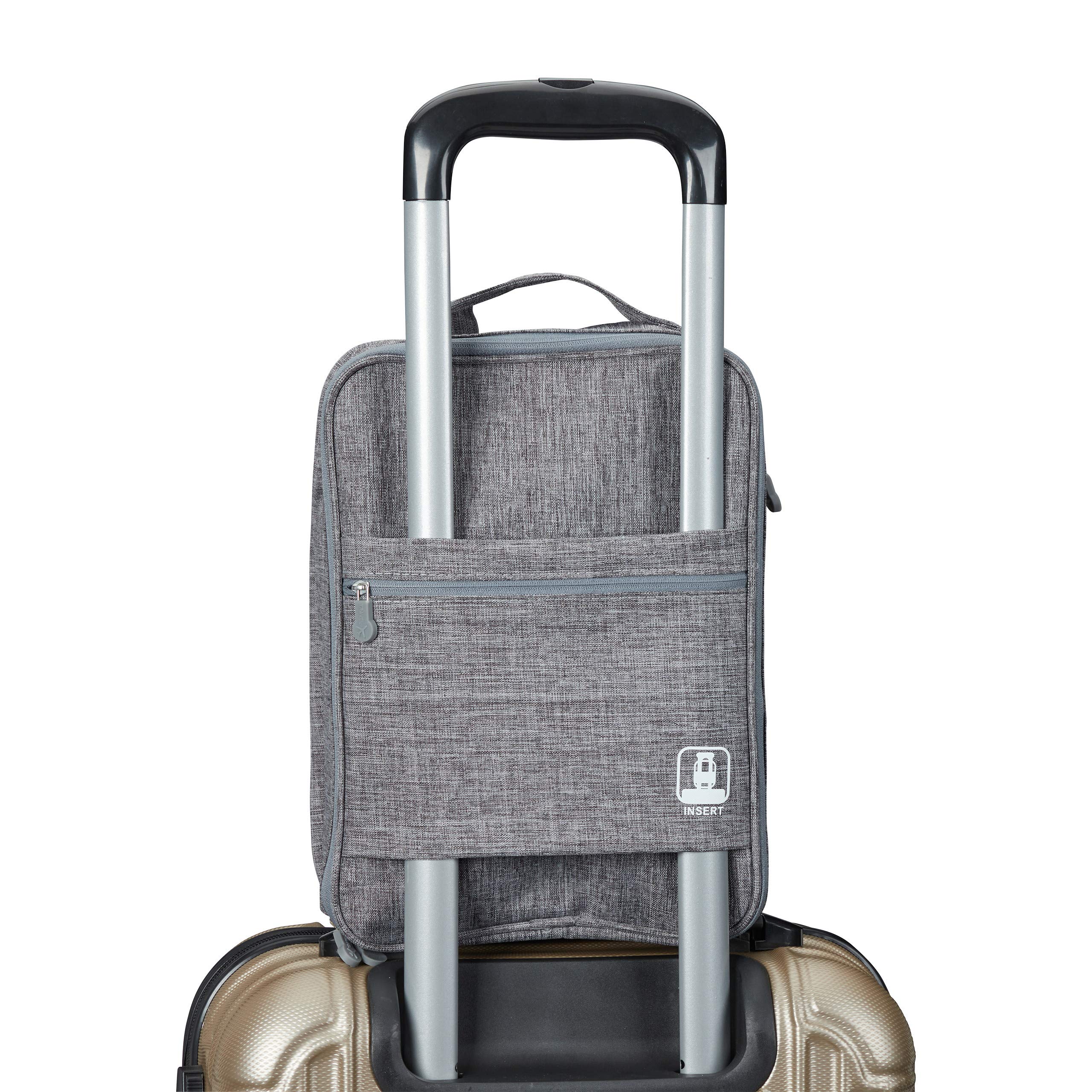 Relaxdays Torba na buty podróżna, na wózek, buty do transportu, pantofle, sneakersy, przechowywanie butów wys. x szer. x gł.: 30 x 23 x 14 cm, szara, 1 sztuka