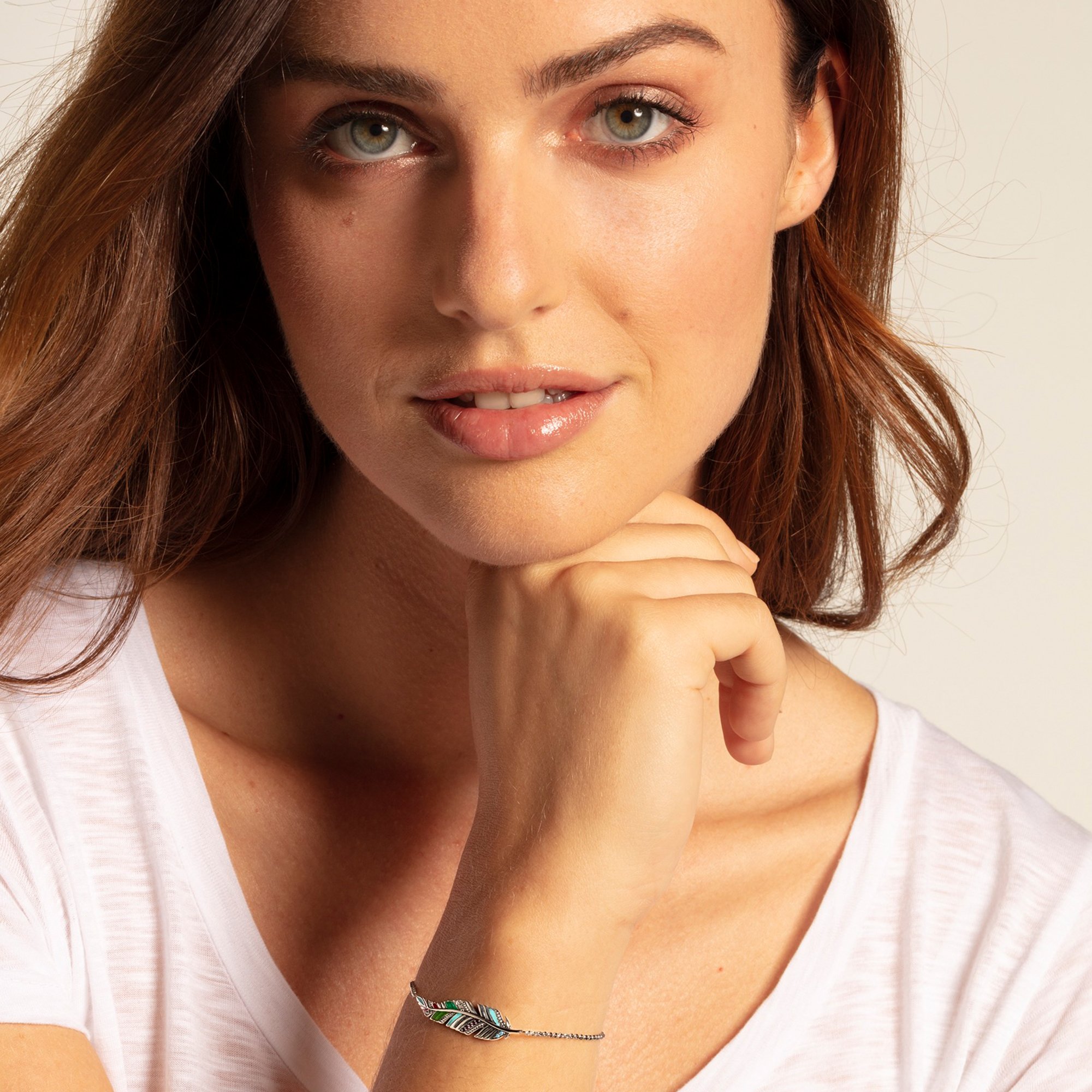 Thomas Sabo Women Bracelet Feather 925 Sterling Silver A1749-340-7-L19v