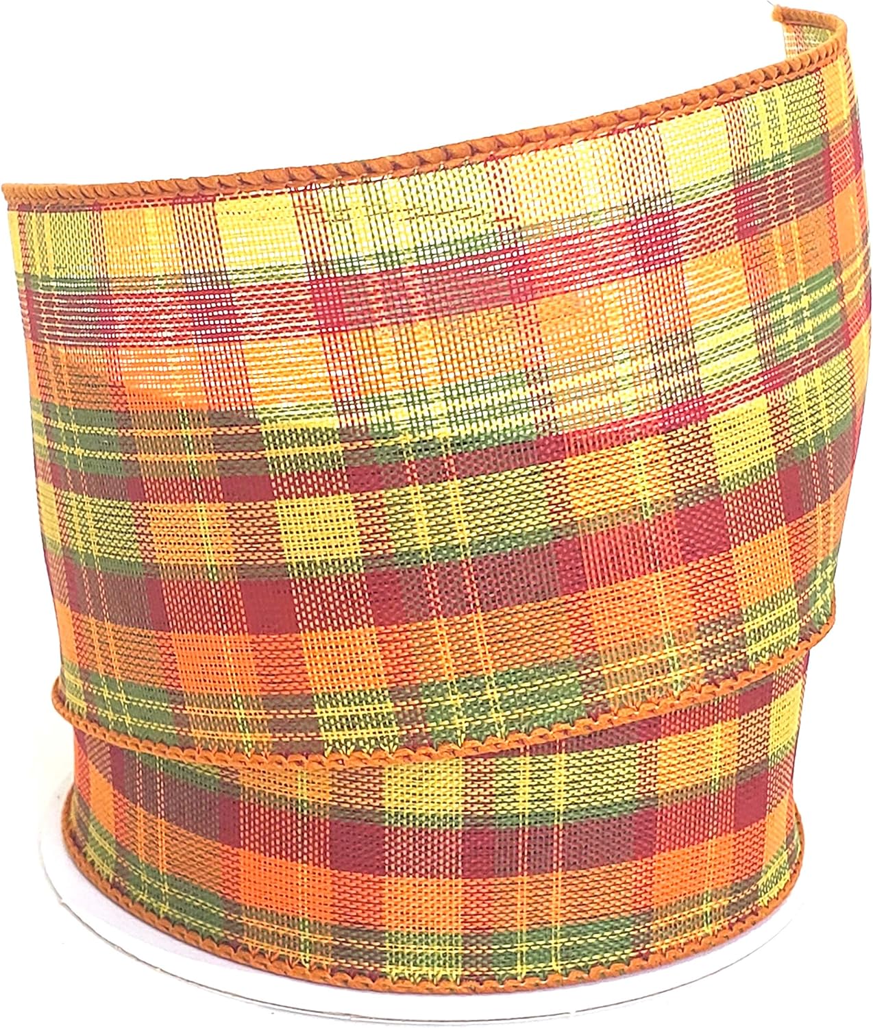 Harvest Plaid Fabric Wired Ribbon 402.5" x 10 Yards