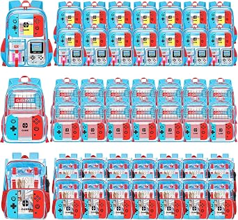 45 Pack Gamer Boys Clear Backpack Bulk - Kids Clear Bookbag for School