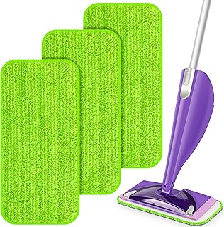 Reusable Mop Pads Compatible with Swiffer Wet Jet Mop, Wet Pads Refill Microfiber Mop Pads Refills Washable Mop Refill Pads Wet Dry Mop Replacement Heads for Hardwood Floor Cleaning(3 Pack)