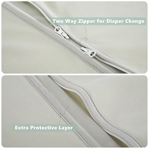 Miniatura 3 de TILLYOU Saco de dormir  Juego de 1 manta de algodón para bebé, se adapta a niños de 12 a 18 meses, color gris