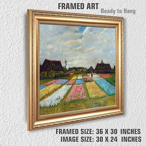 Miniatura 945 de A&T ARTWORK The Starry Night de Vincent Van Gogh. Tamaño del marco: 36 x 30 pulgadas, tamaño de la imagen: 30 x 24 pulgadas, reproducciones clásicas