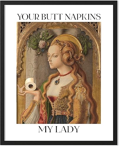 ORANGE GROVE PRINT SHOP Arte Divertido de Pared para Baño Decoración Divertida de Baño Póster Vintage Arte de Papel Higiénico (Servilletas de