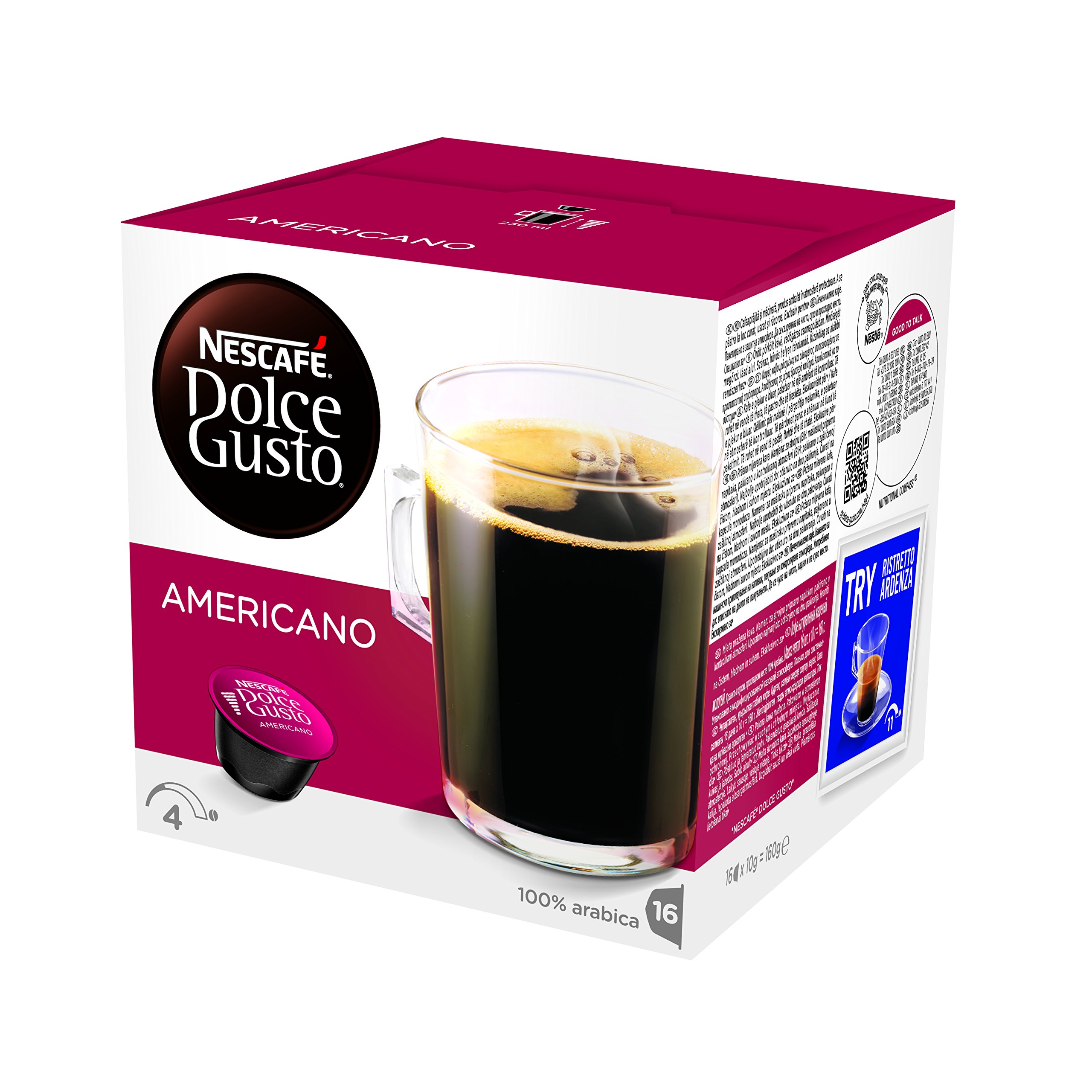 96 Cialde Capsule Nescafe' Dolce Gusto Caffe' Americano Originali