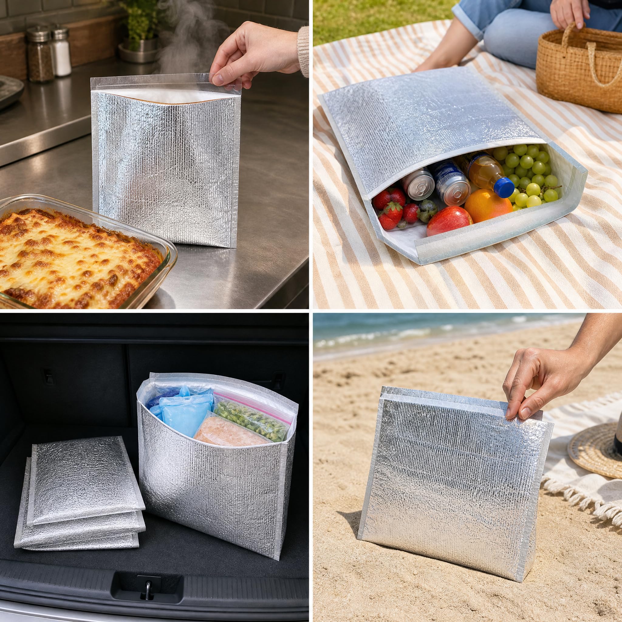 URJIX® Insulated Aluminum Foil Thermal Bag for Food Delivery