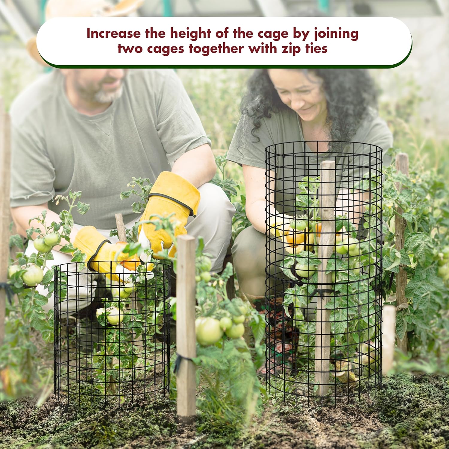 18pcs Plant Protectors from Animals, 6 Pack Metal Plant Cages to Keep Animals Out, 13.5'' Dia x 15'' H Garden Protection from Rabbits Chickens Ducks, Bunny Barricades for Garden