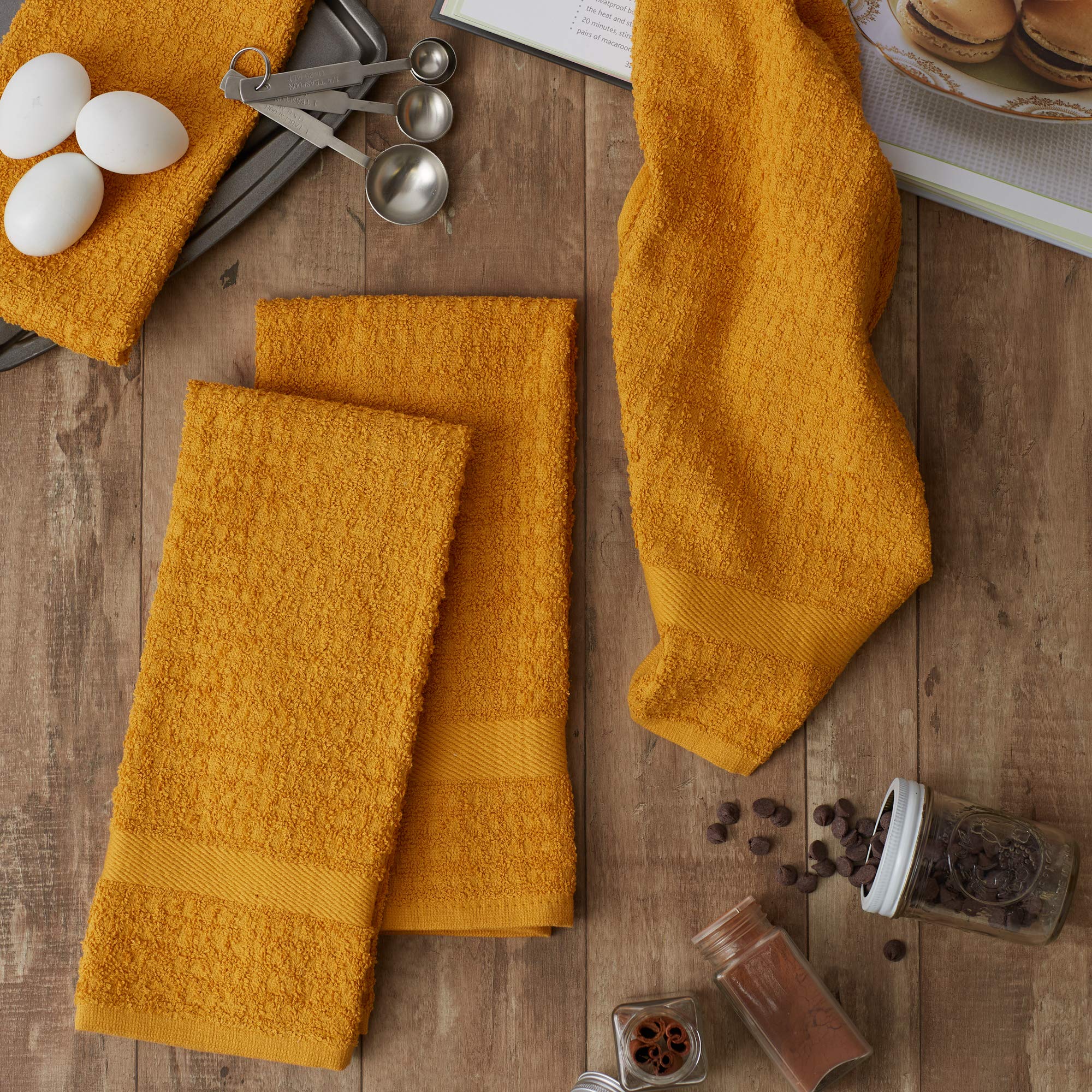 Design Imports DII Set 4 Strofinacci Waffle Terry – Cotone, 38x66 Cm, Colore Spice