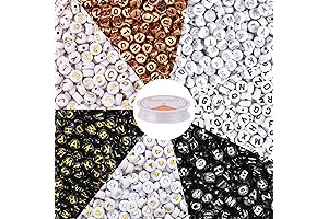 1900Pcs 7 Colors Round Letter Beads 4x7mm Acrylic Alphabet Beads with 1...