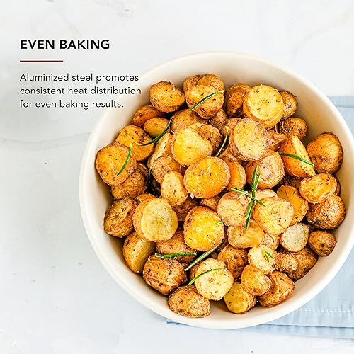 Miniatura 6 de KitchenAid 9x13in antiadherente aluminio acero hornear hoja, contorno plata