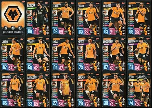 Match-Atax 1920 Wolverhampton WanderersWolves - Juego de 18 cartas de Europa League