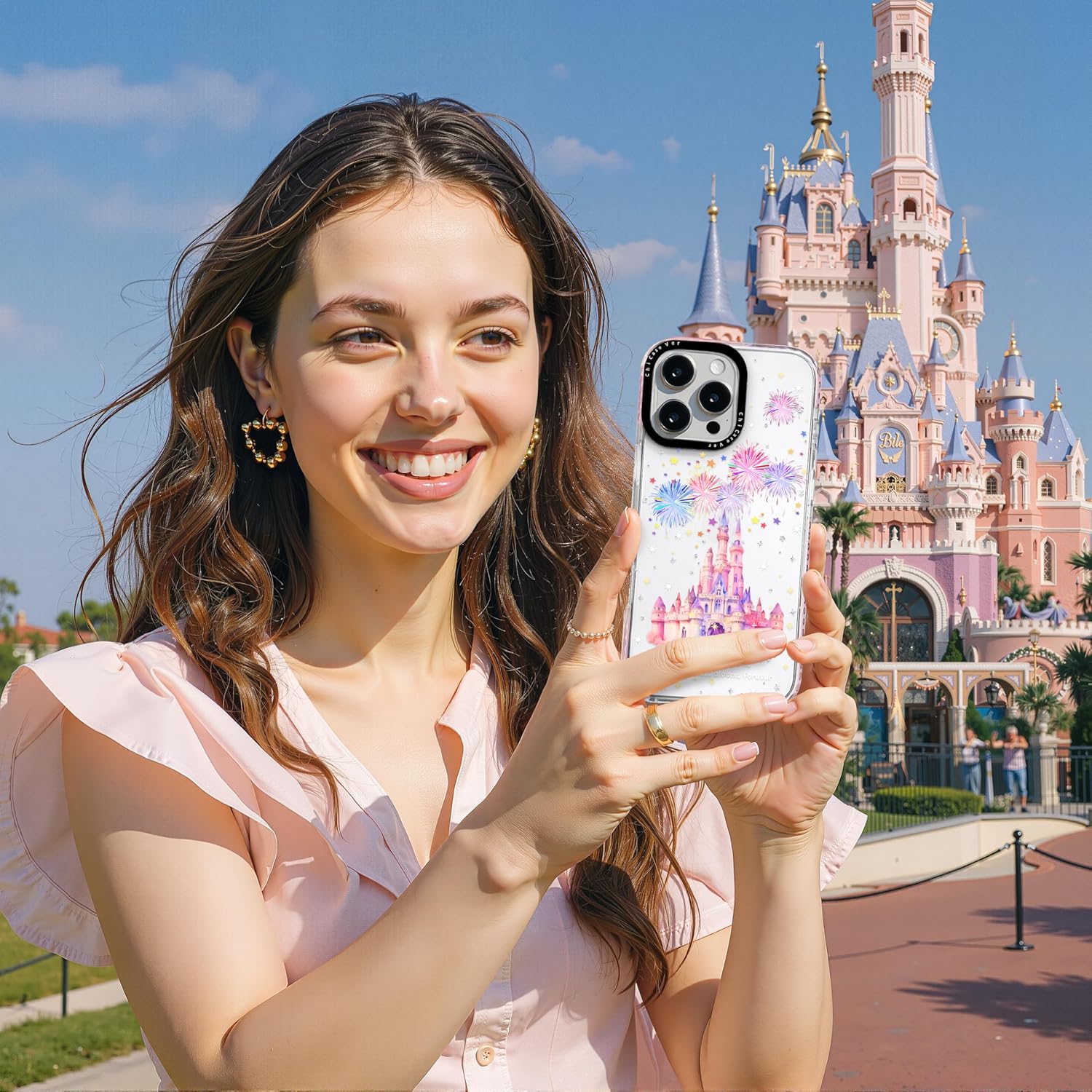 for iPhone 16 Pro Max Case, Magical Castle Pattern with Fireworks, Military-Grade Drop Protection, Cute Soft Slim TPU Protective Cover with Camera Lens Protection for Women & Girls - Image 9