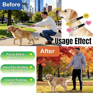 Detachable Dog Prong Training Collar, Nylon Magic Tape Pet Behavior Correction Collar, Adjustable Stimulation Chain for Dog Leash Pulling Biting, Training Collar for Dogs (Blue, S)
