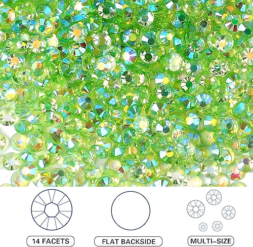 Miniatura 3 de RODAKY 6000 diamantes de imitación de resina transparente con parte trasera plana para uñas, 0.079-0.236 in, diamantes de imitación de cristal AB