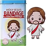 BioSwiss Bandages, Holy Jesus Shaped Self Adhesive Bandage Set, Latex Free, Sterile Wound Care, 50 Count