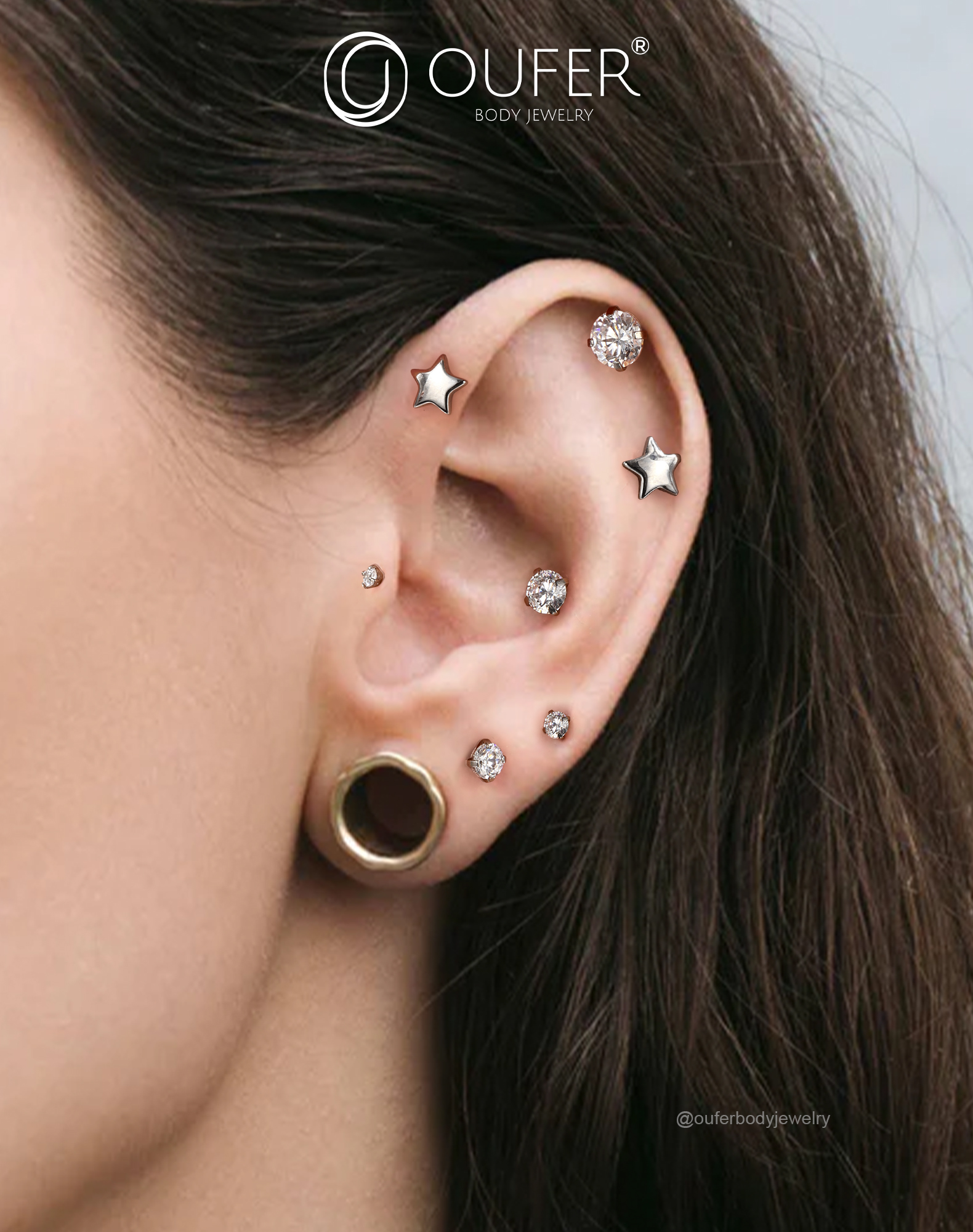 Barra Labret In Titanio 16G - Piercing Per Labbra, Helix E Tragus Con Zirconi 2mm - Foto 9