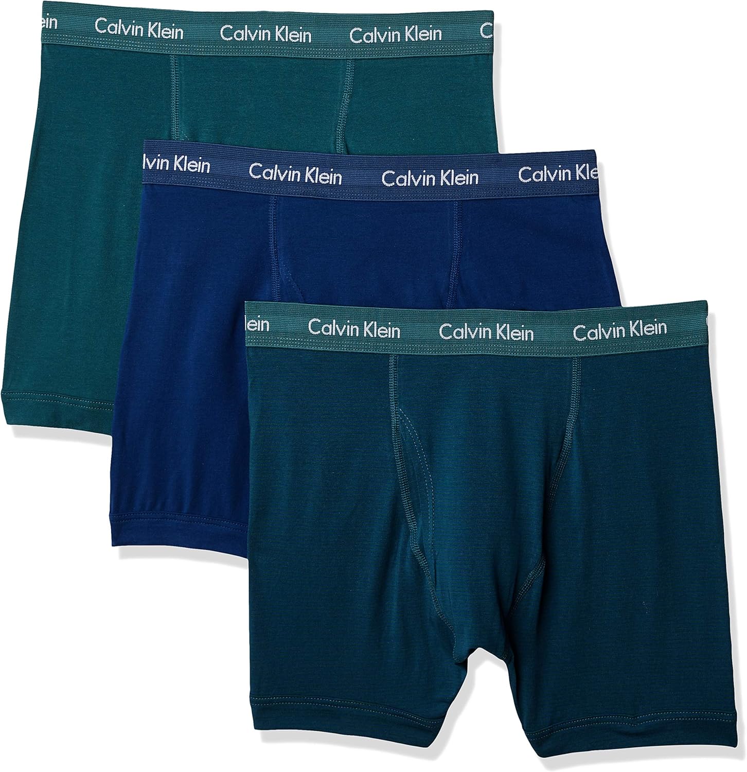 Calvin Klein Men's Cotton Stretch Multi-Pack Boxer Briefs 3 Twilight, Twilight/Sharp Blue Stripe, Sharp Blue X-Large