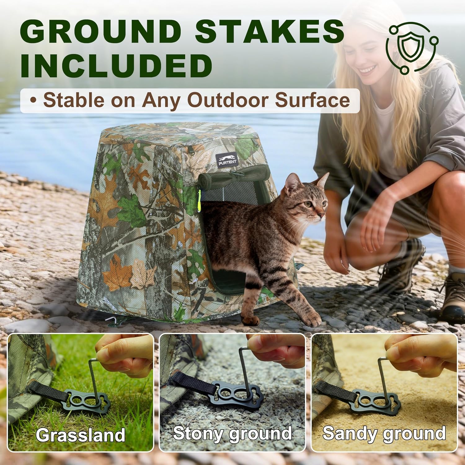 Pop Up Dog Tent & Cat Tent, Breathable Dog Camping Tent for Outdoor and Indoor Use, Portable Pet House with Ground Stakes and Washable Pad