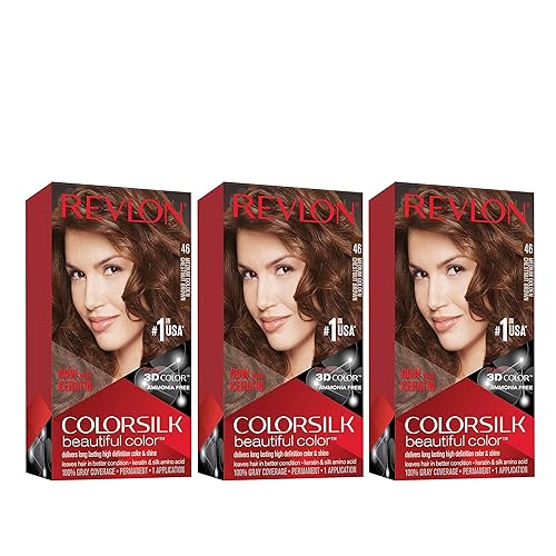 Miniatura 12 de Revlon Colorsilk - Tinte permanente para el cabello, cubre 100% las canas, sin amoníaco, con queratina y aminoácidos, castaño claro 51, 4.4 onzas