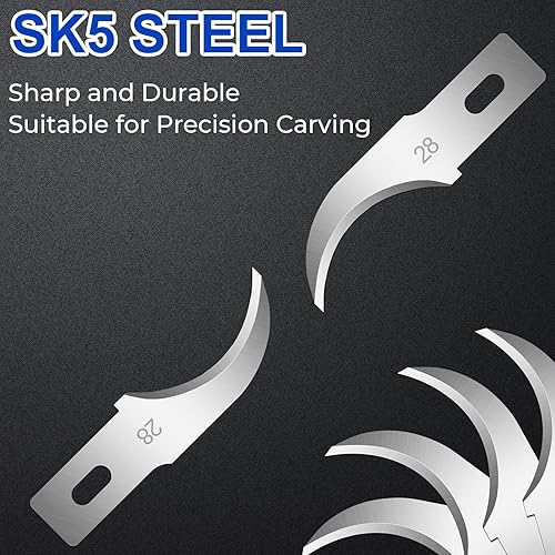 Miniatura 17 de DIYSELF 150 cuchillas de repuesto para cuchillos de pasatiempo, cuchillas de cuchillo Sharp Exacto #24, repuestos de cuchillas de cuchillo de hobby