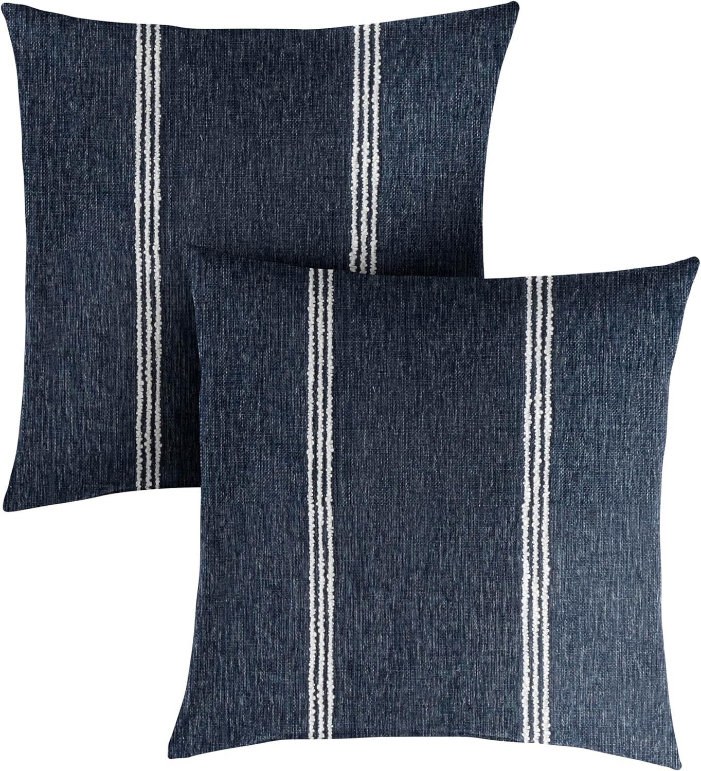 Sorra Home 18 Knife Edge (Set of 2) Pillow, 18 in x 18 in, Blue 6 Pound