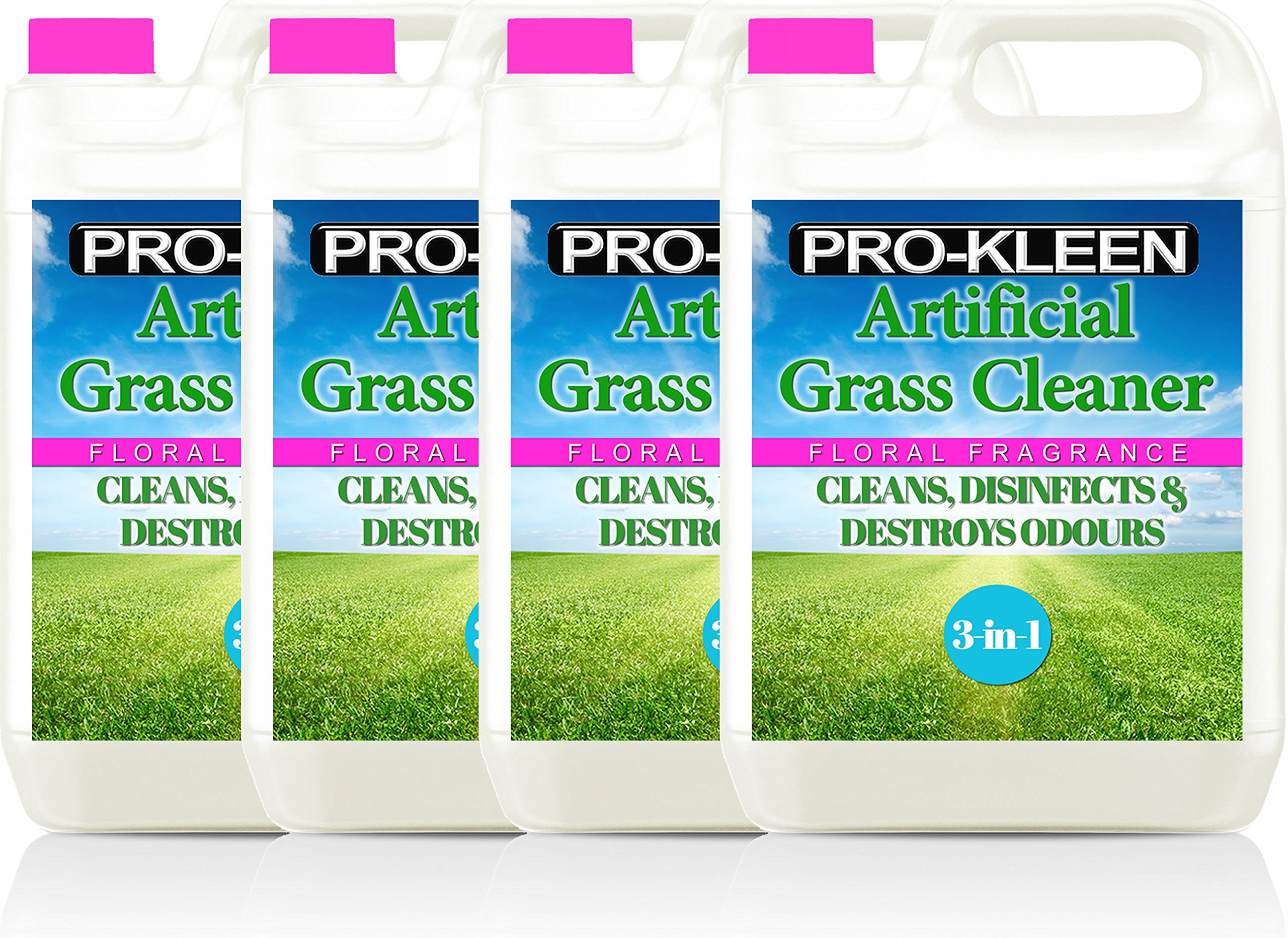 4 x 5 Litres Pro-Kleen Artificial Grass Floral Fragrance Cleaner Disinfectant + Deodoriser