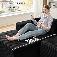 Vista 3 de Cloud Sofá modular de 110 pulgadas, sin marco, para sala, con asiento profundo, cómodo esponjoso con diván en forma de L, sin montaje