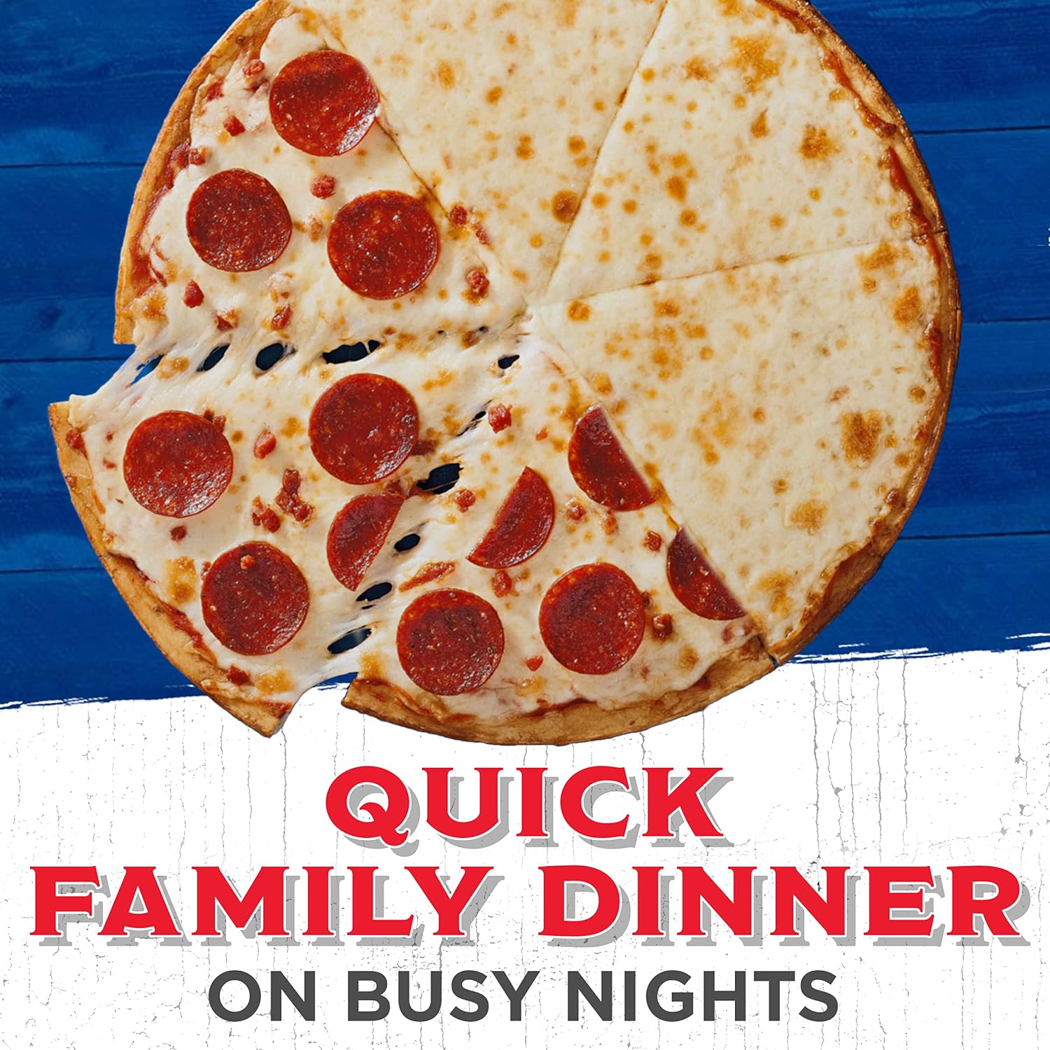 Jack’s Original Thin Crust Half Pepperoni and Cheese Frozen Pizza, Pepperoni Pizza and Cheese Pizza, Frozen Thin Crust Pizza, 14.6 OZ