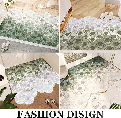 Miniatura 2 de Tapete duradero de PVC para puerta de exterior, de 35 x 23 pulgadas, antideslizante, absorbente, resistente a la suciedad, tapete de bajo perfil