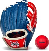 Franklin Sports Air Tech Youth T-Ball Glove - Lightweight 8.5" Kids Teeball Mitt for Toddlers, Right Hand Throw, Navy/Red