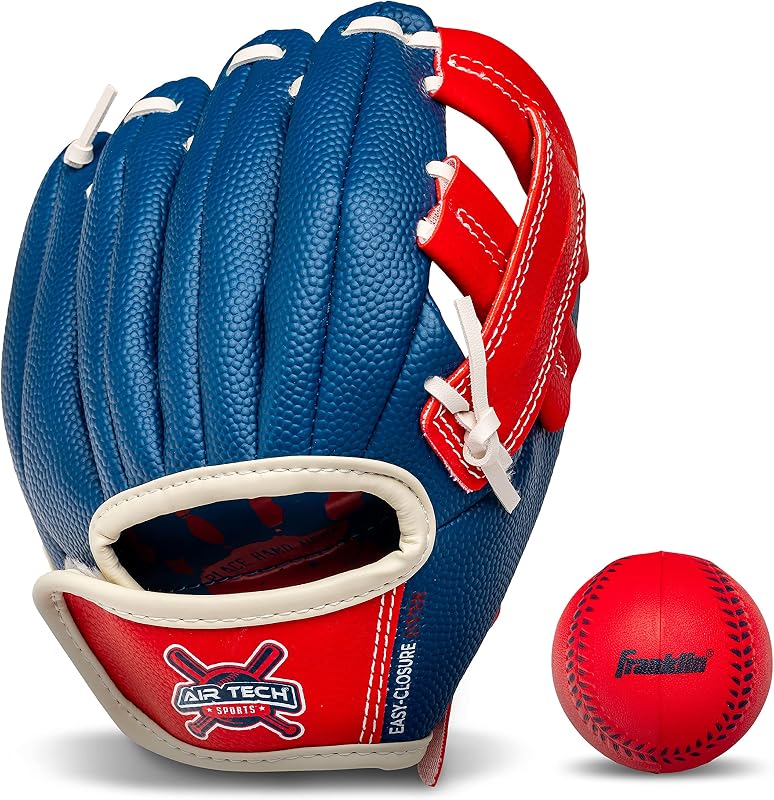 Franklin Sports Air Tech Baseball Glove with Ball - Tee Ball - Soft Air Tech Foam
