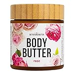 Rose Body Butter for Dry Skin with Whipped Shea Butter and Pure Essential Oil | Ultra Hydrating Rose Lotion for Women | All Natural Moisturizer for Dry Skin