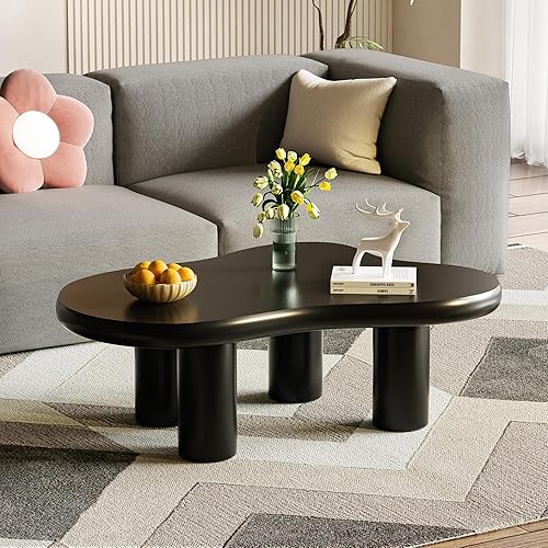 Miniatura 67 de Mesa de centro rústica marrón para sala de estar, mesas centrales rectangulares, moderna y elegante mesa de cóctel de madera para oficina en casa -