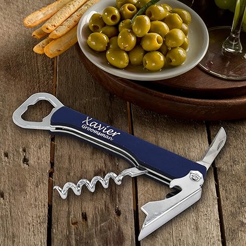 Miniatura 2 de My Personal Memories Abridor de botellas de cerveza con grabado personalizado y sacacorchos de vino de dama de honor para la fiesta de boda,