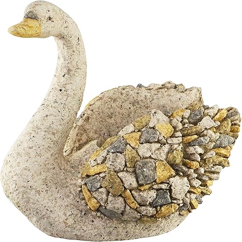 Miniatura 25 de Red Carpet Studios Maceta de estatua para interiores y exteriores, 9 x 14 pulgadas, querubín Querubín,Rana de piedra,Gato,Perro,Zorro,Gallo,búho