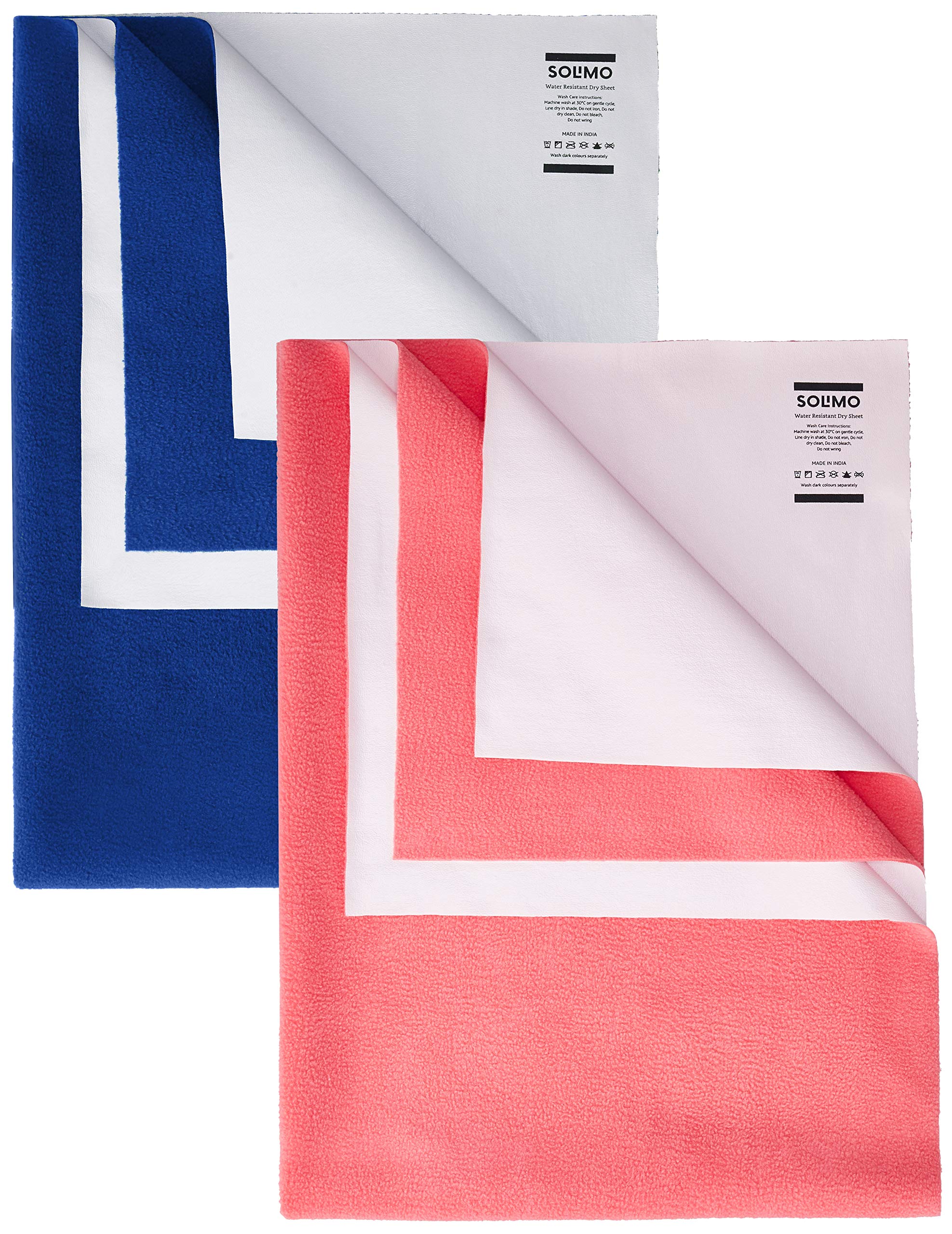 Amazon Brand - Solimo Fleece Baby Water Resistant Dry Sheet Small 70Cm X 50Cm Royal Blue And Dark Pink (B0886QNF22) Amazon Price History, Amazon Price Tracker